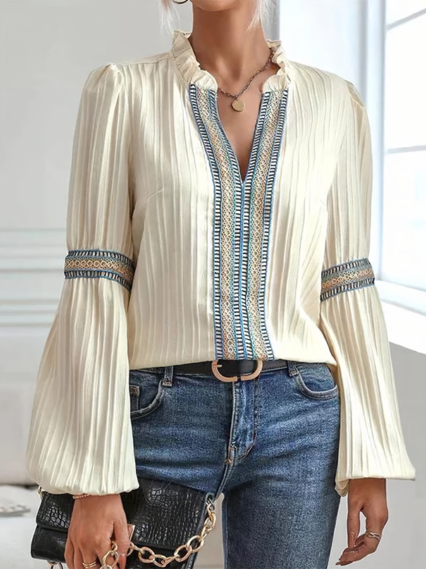 Elegante Kanten Blouse