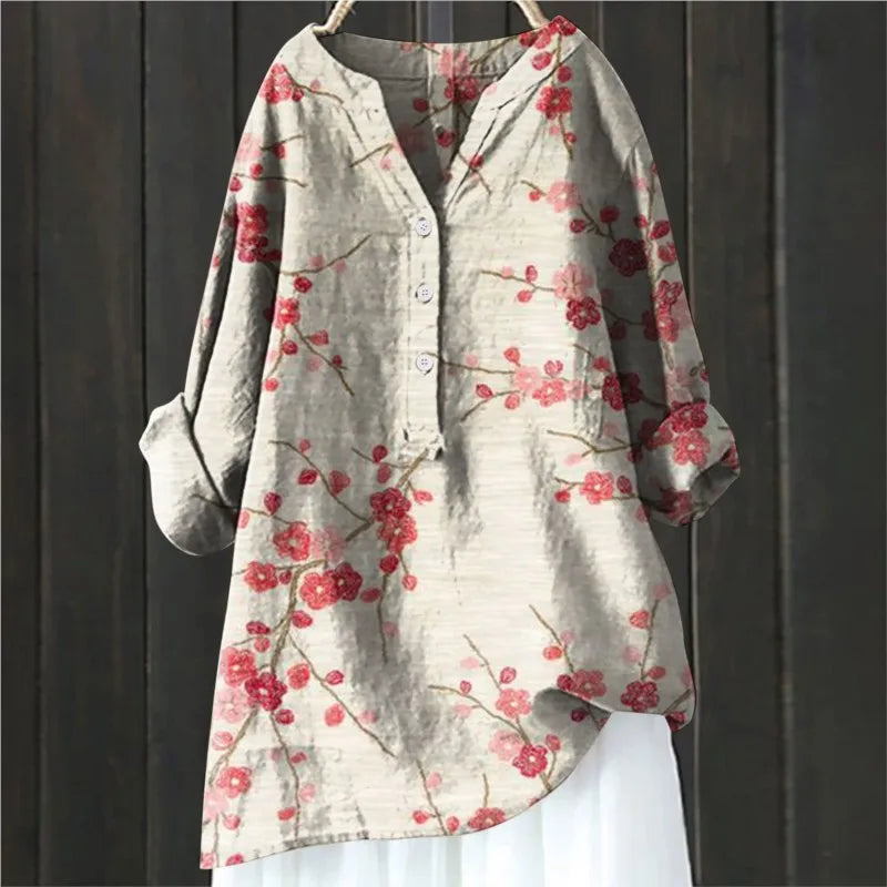 Sacha™ - Lange Mouwen Blouse met Bloemenprint