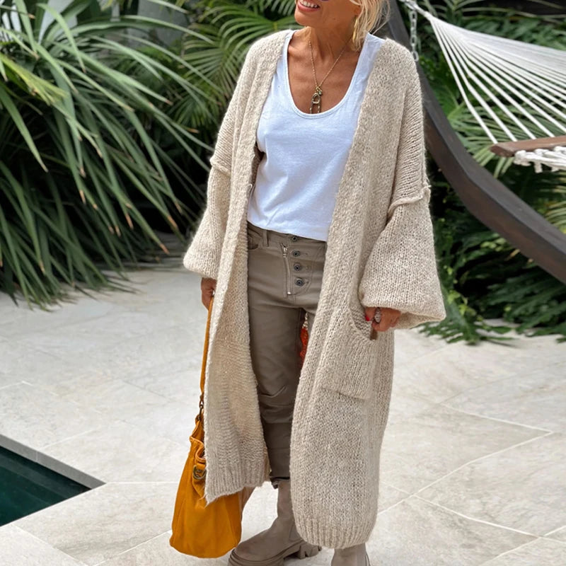 Lieve LOVE & PEACE Letter Print Lange Trui Cardigan
