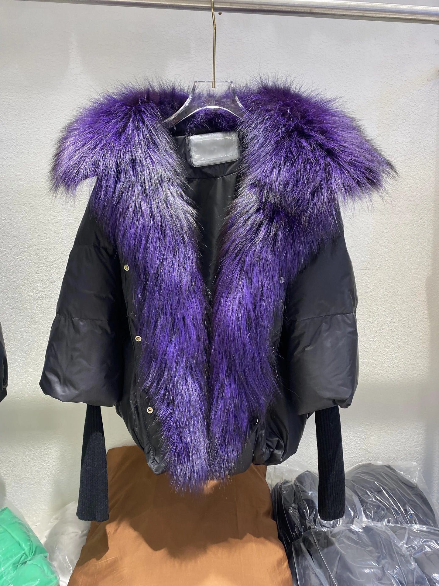 Susan – Entendaunen-Winterjacke met Veren Kraag voor Vrouwen