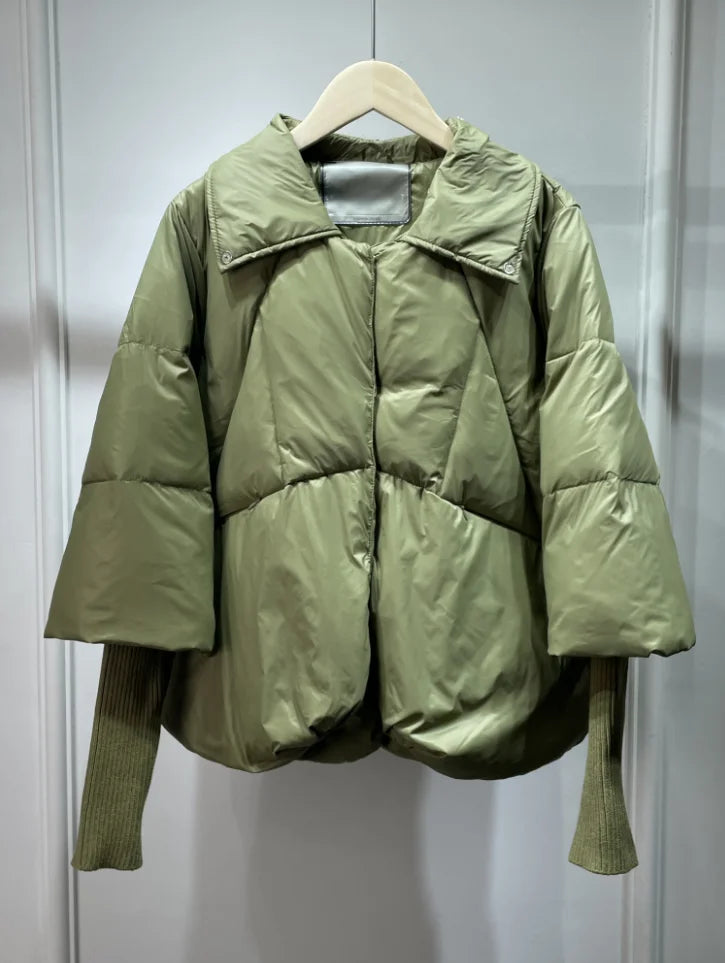 Susan – Entendaunen-Winterjacke met Veren Kraag voor Vrouwen