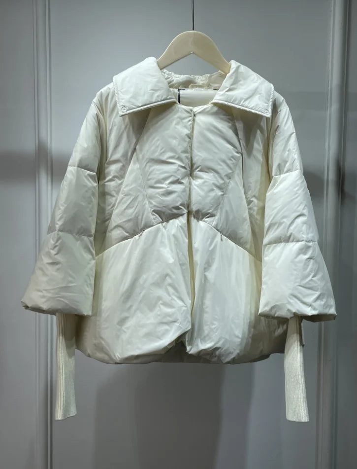 Susan – Entendaunen-Winterjacke met Veren Kraag voor Vrouwen
