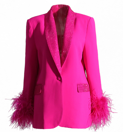 Stephanie – Blazer Met Veren Voor Dames