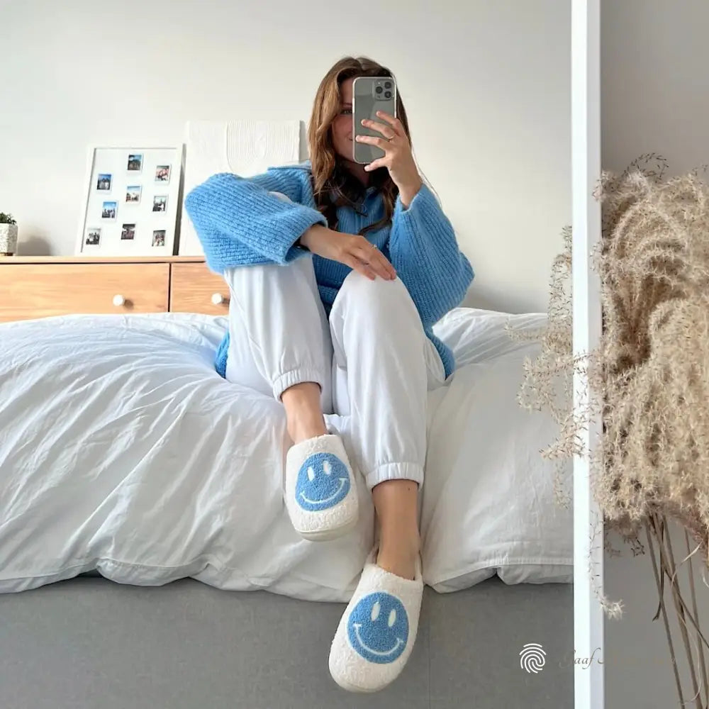 Catherine – Comfortabele Damespantoffels met Smiley-Design