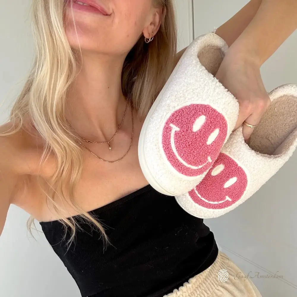 Catherine – Comfortabele Damespantoffels met Smiley-Design