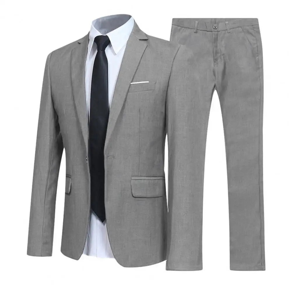 Walter – Losjes Gesneden Pak-Set met Revers-Blazer en Broek voor Mannen