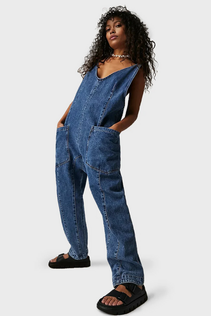 Denim Verstelbare Jumpsuit