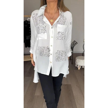 Comfortabele Blouse met Letterprint