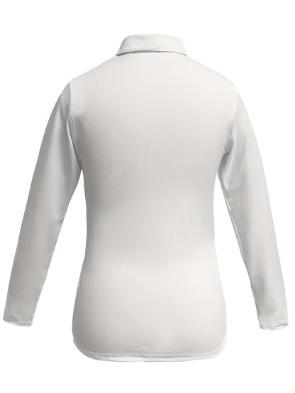 Jemma™ - Lange Mouwen Blouse met Ruches en Slanke Pasvorm