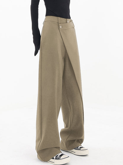 Hannah – Wijde Broek met Asymmetrische Knoopsluiting
