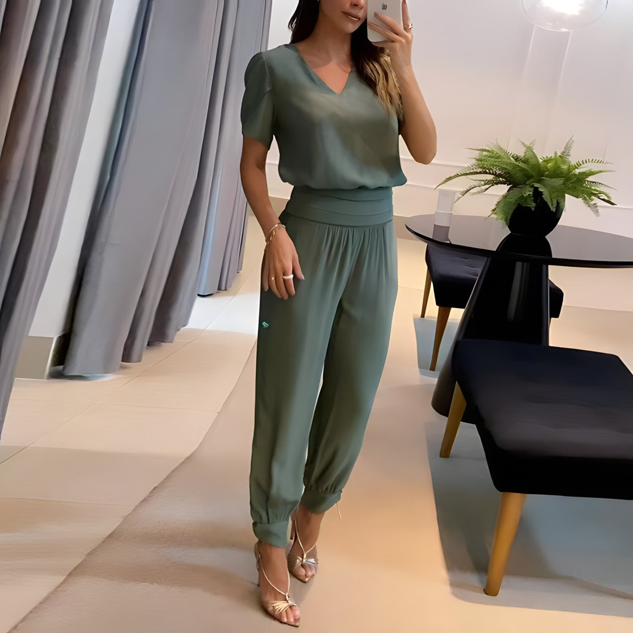 Selena™ - Modieuze Set van Blouse en Broek