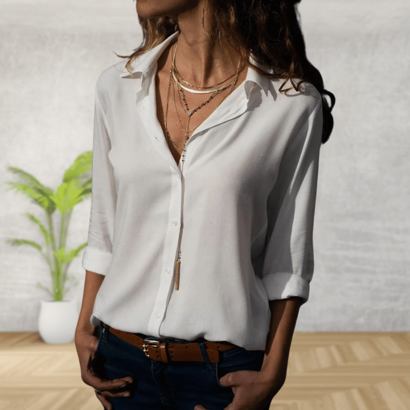 Vrouwen Elegant Shirt met Lange Mouwen