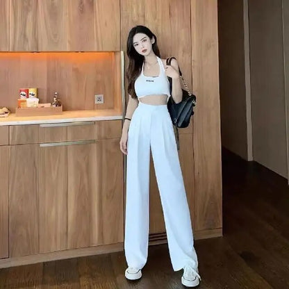 Figuur-Flatterende Wijde Broek met Hoge Taille