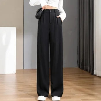 Figuur-Flatterende Wijde Broek met Hoge Taille