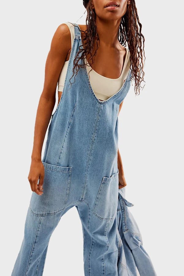 Denim Verstelbare Jumpsuit