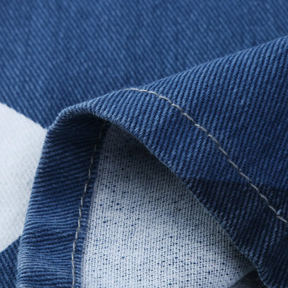 Denim Broek met Geometrisch Ontwerp