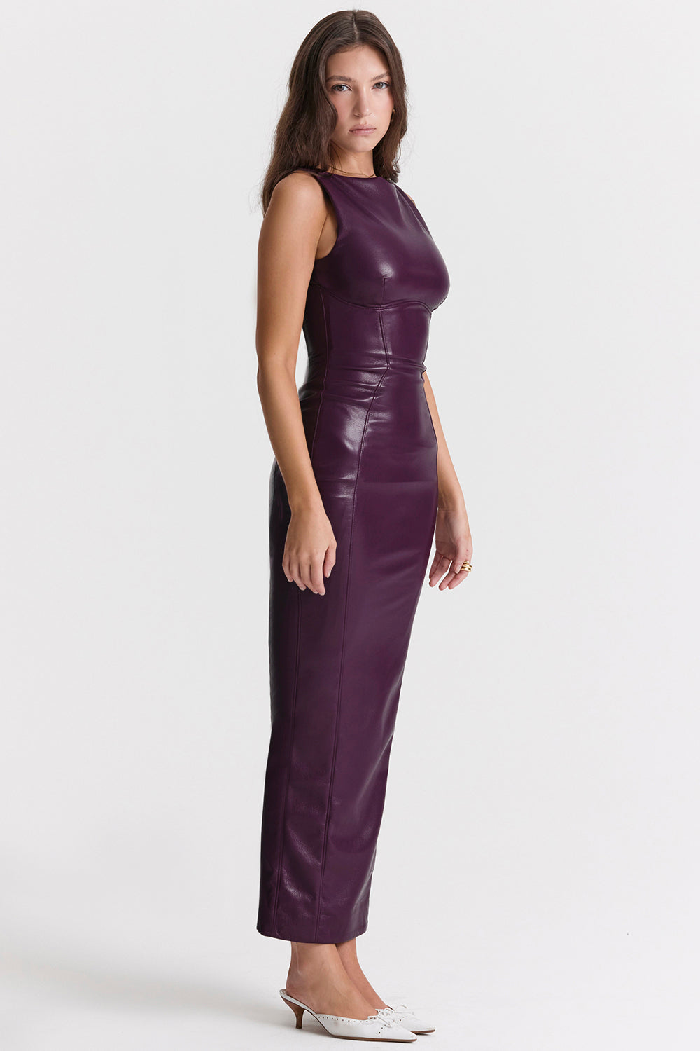 Sophie – Luxueuze Leren Maxi Jurk